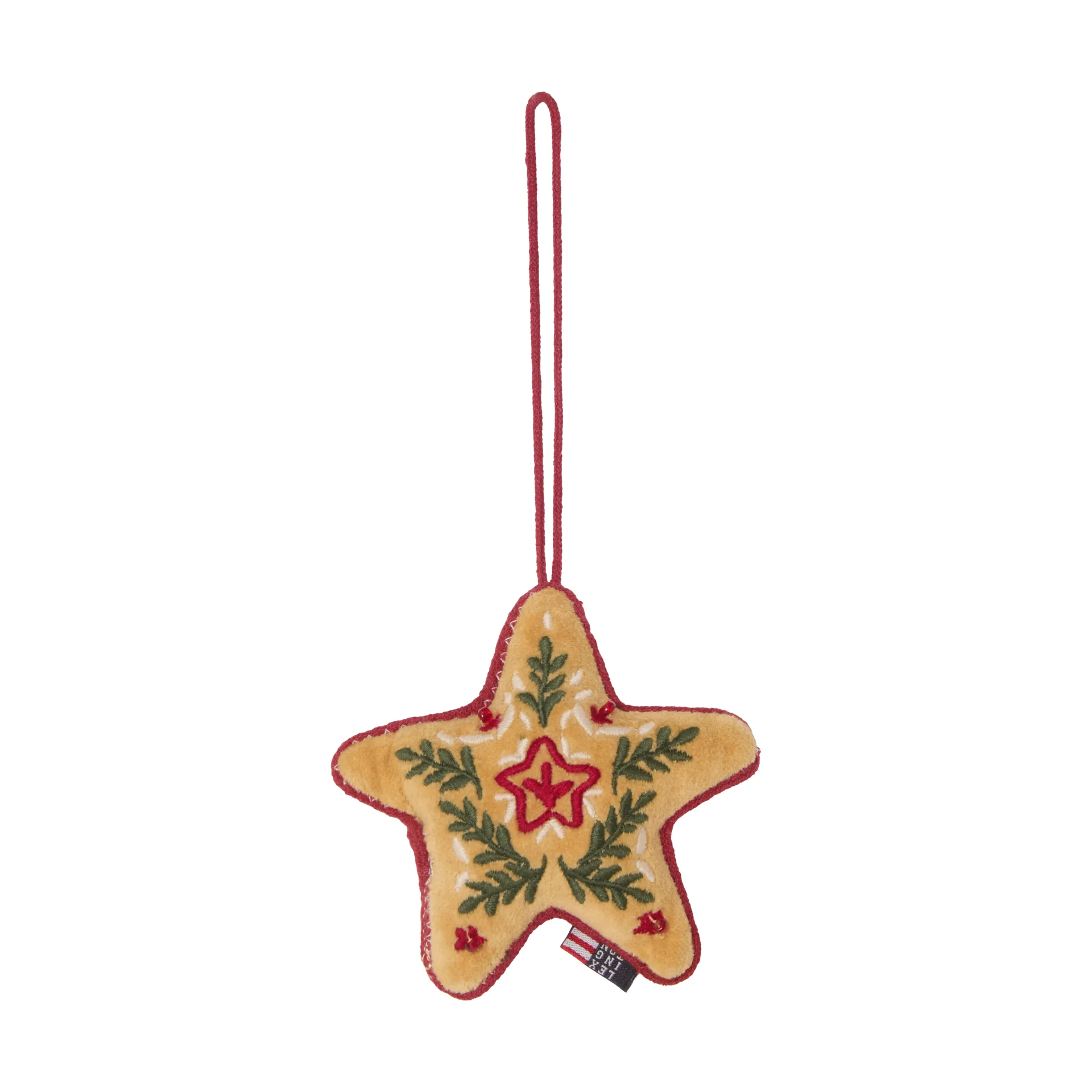 Star 有机天鹅绒棉 圣诞挂饰, 多色，10x11x3cm Lexington