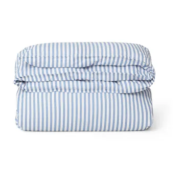 Striped cotton Poplin duvet cover 150x210 cm - 蓝色 - Lexington