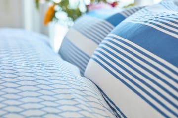 Striped Cotton Sateen 床上用品套装 150x210 cm - Blue-white - Lexington