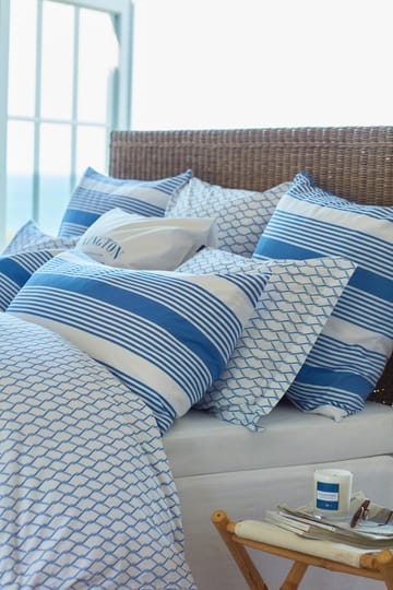 Striped Cotton Sateen 床上用品套装 150x210 cm - Blue-white - Lexington