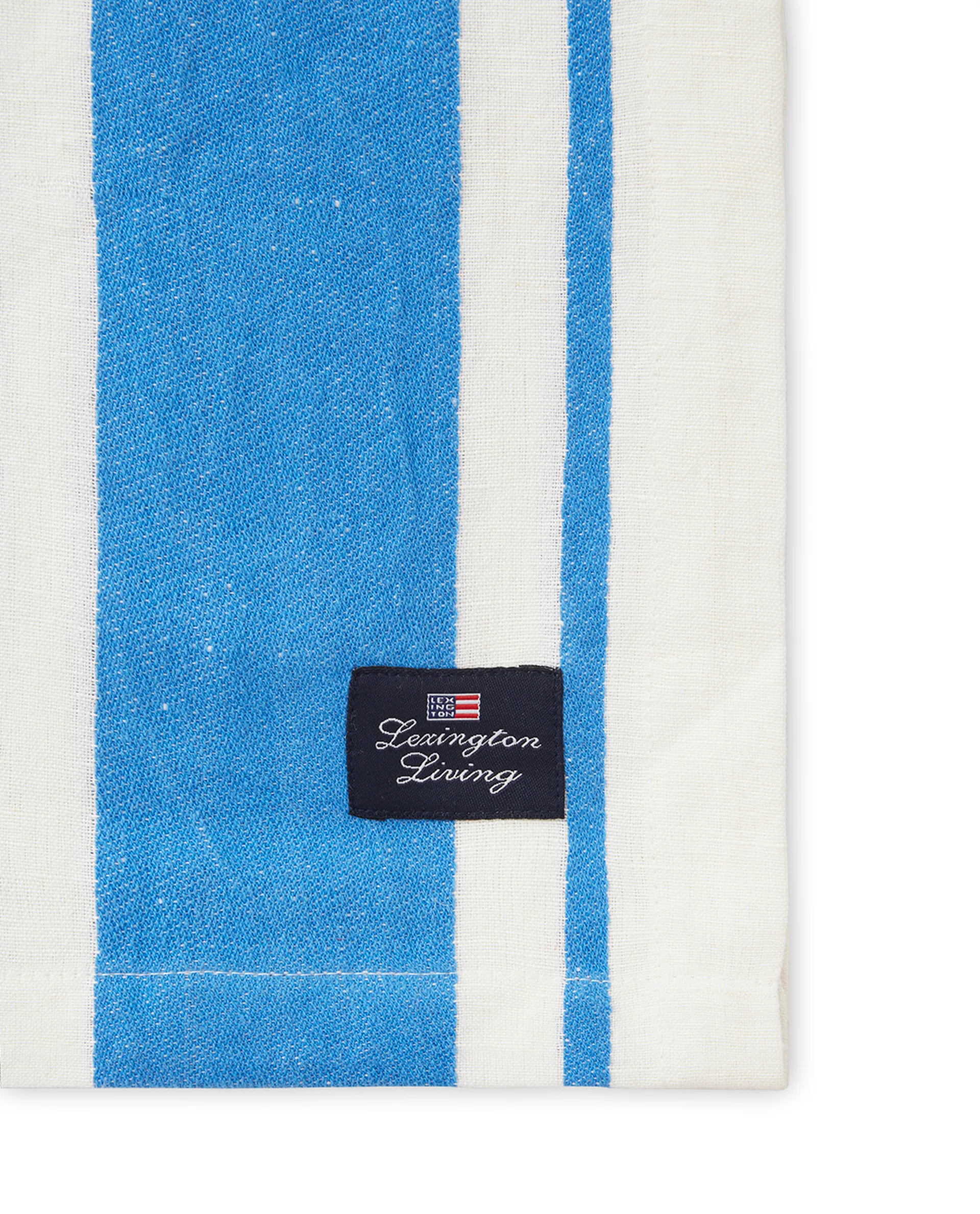 Striped Linen Cotton 桌布 150x250 cm, Blue-white Lexington