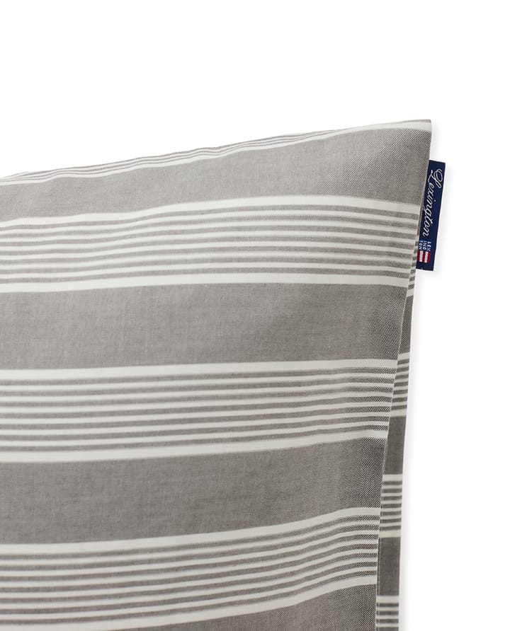 Striped Lyocell Cotton 枕头套 50x60 cm, 灰色-白色 Lexington