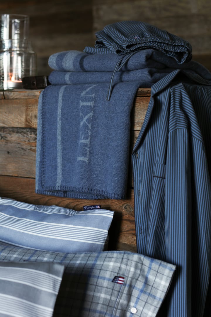 Striped Lyocell Cotton 枕头套 50x60 cm, 灰色-白色 Lexington
