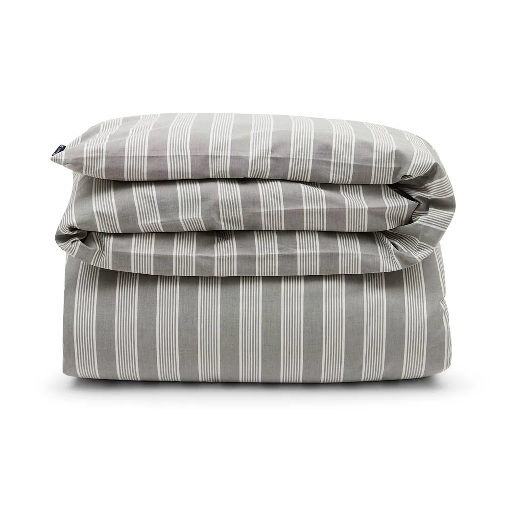 Striped Lyocell Cotton duvet cover 150x210 cm, 灰色-白色 Lexington