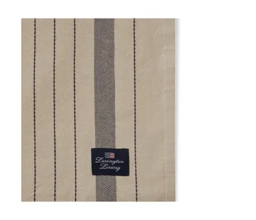 Striped Organic Cotton 桌布 150x250 cm - Beige-dark grey - Lexington