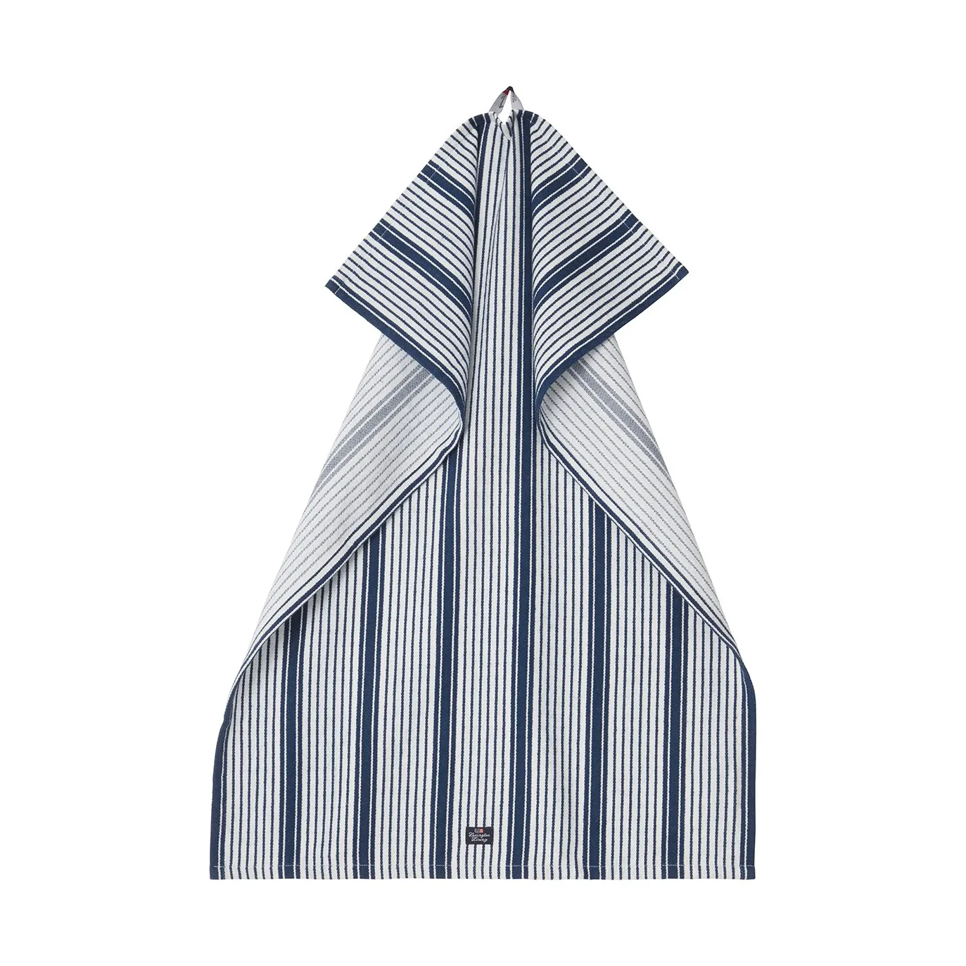 Striped organic cotton 厨房巾 50x70 cm, 藏青 Lexington