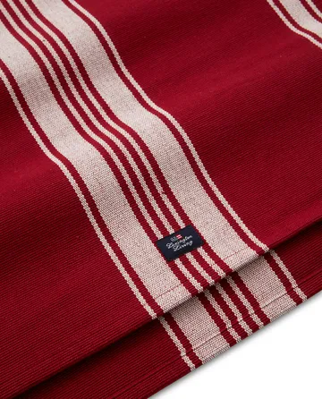 Striped Organic Cotton Rib 桌旗 50x250 cm - 红色-白色 - Lexington