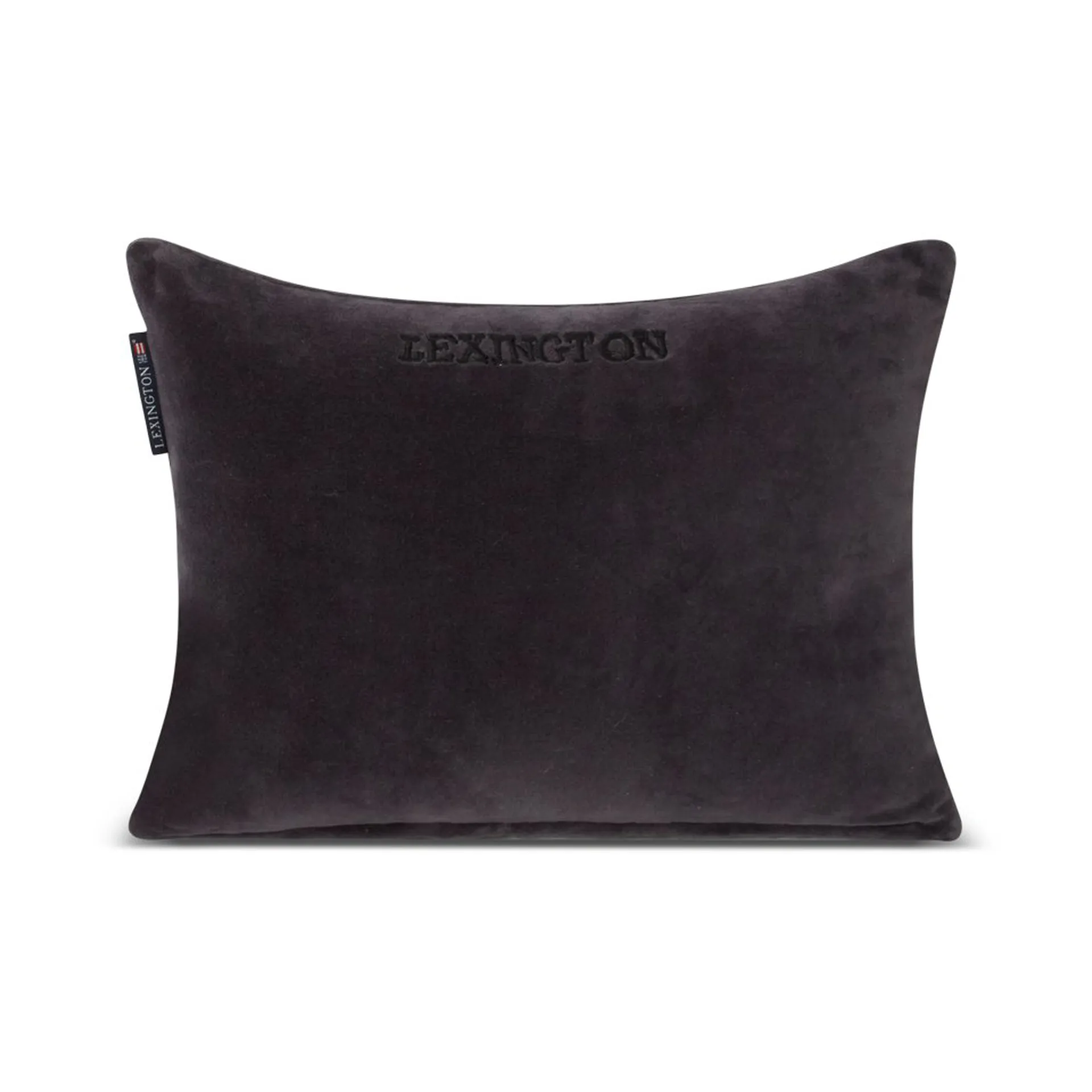 Striped Organic Cotton Velvet 靠枕|靠垫 30x40 cm, Dark grey-light beige Lexington