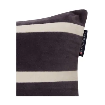 Striped Organic Cotton Velvet 靠枕|靠垫 30x40 cm - Dark grey-light beige - Lexington