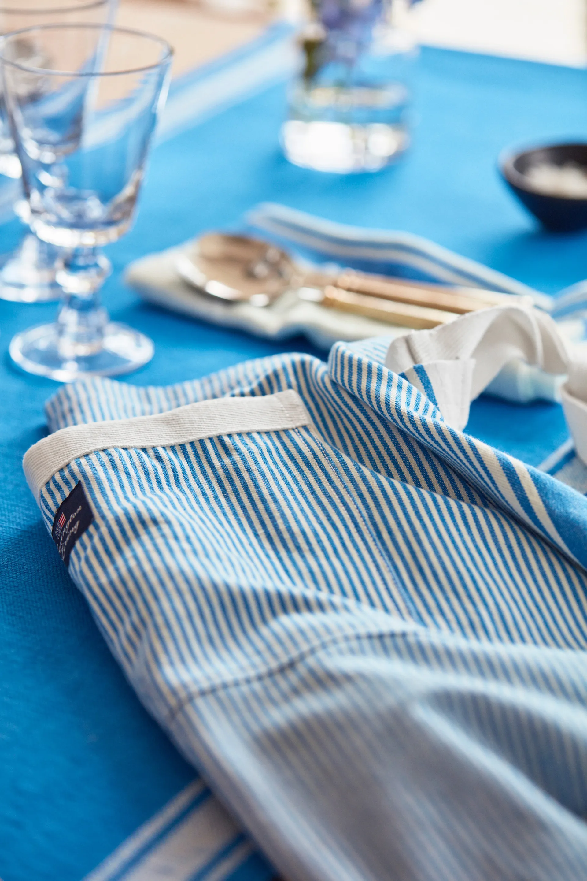 Striped Oxford BBQ 围裙 85x80 cm, Blue-white Lexington