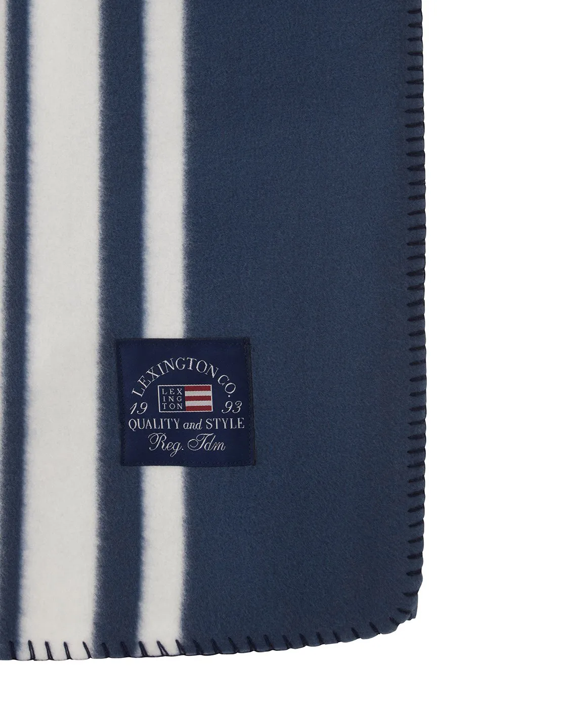 Striped Recycled Polyester fleece 毯子 130x170 cm, 藏青 Lexington