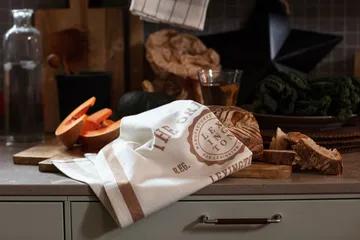 The Original Cotton Twill 厨房巾  50x70 cm - Off 白色-棕色 - Lexington