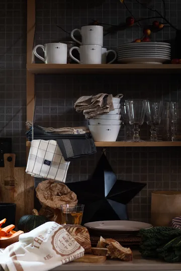 The Original Cotton Twill 厨房巾  50x70 cm - Off 白色-棕色 - Lexington