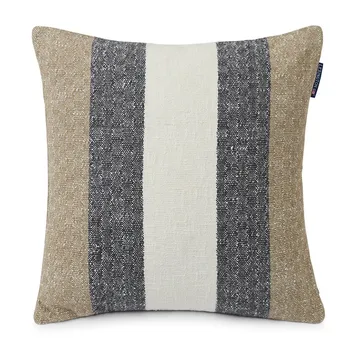 Vertical Striped Cotton 枕头套 50x50 cm - 米色-灰色 - Lexington