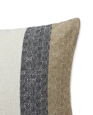 Vertical Striped Cotton 枕头套 50x50 cm - 米色-灰色 - Lexington