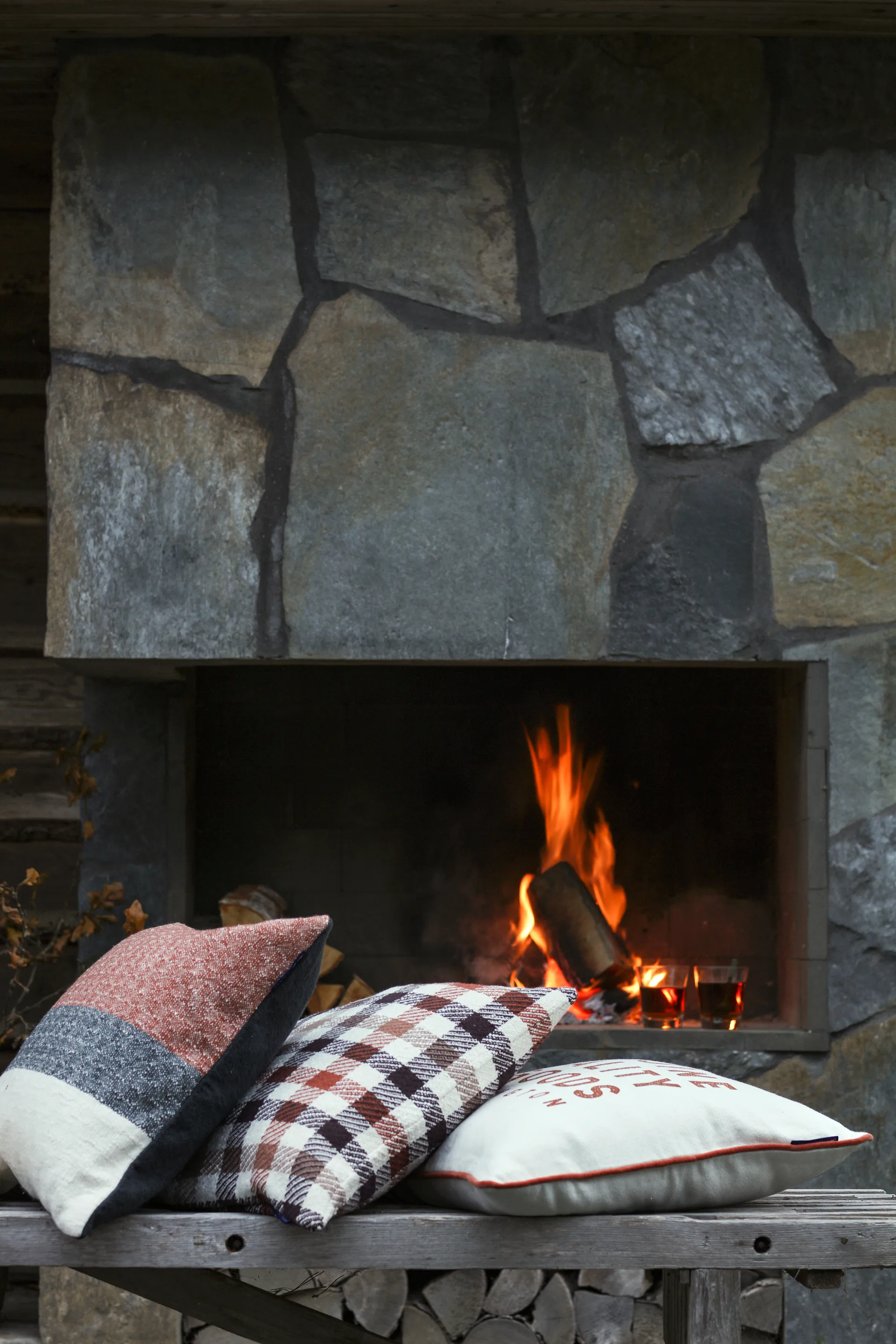 Vertical Striped Cotton 枕头套 50x50 cm, Copper-灰色 Lexington