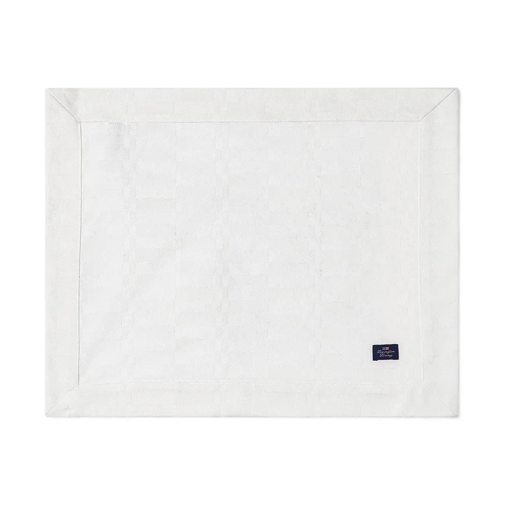 White jacquard cotton 餐垫 40x50 cm, 白色 Lexington