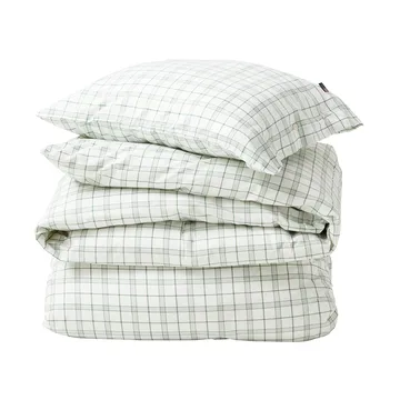 White/Green Checked Lyocell/Cotton 床上用品套装 - 50x60 cm, 150x210 cm - Lexington
