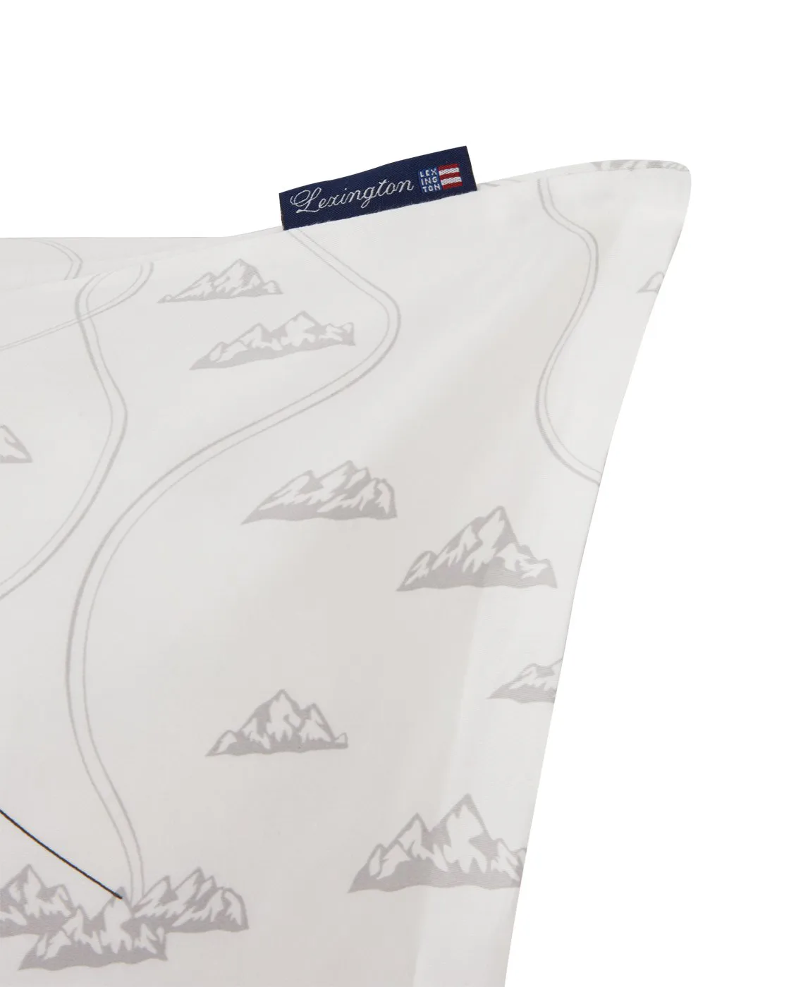 Winter Printed Cotton Sateen 枕头套 50x90 cm, 白色-灰色-红色 Lexington