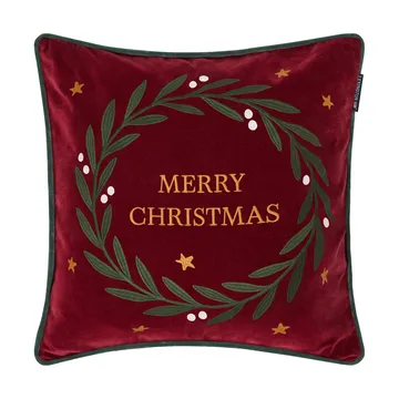 Wreath organic cotton velvet 靠枕套 50x50 cm - 红色-绿色-黄色，50x50cm - Lexington
