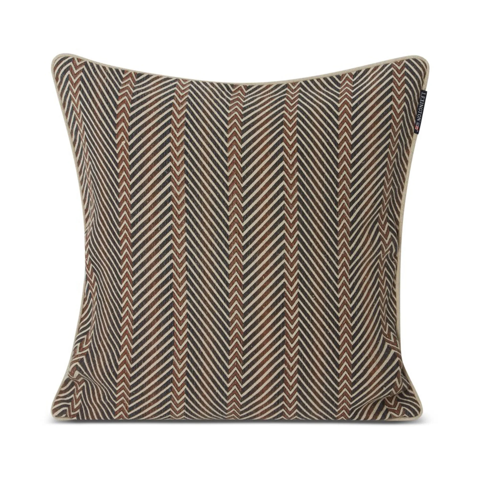 Zig Zag Printed 枕头套 50x50 cm, Brown-beige Lexington