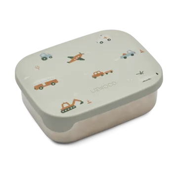 Arthur lunchbox 13.5x17 cm - Vehicles-dove 蓝色 mix - Liewood