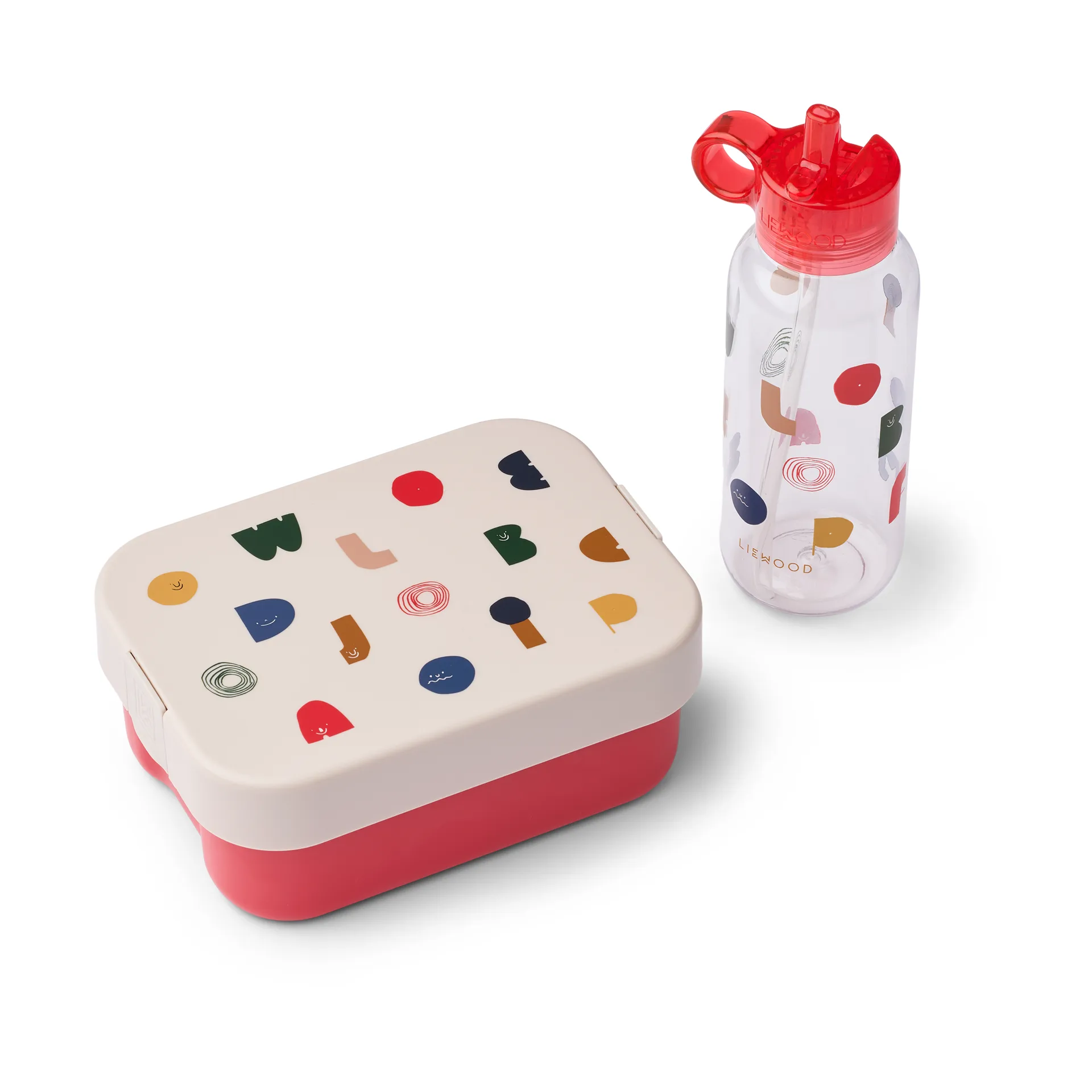 Chelsey printed lunchbox 套装 2件, 人物-沙色 Liewood