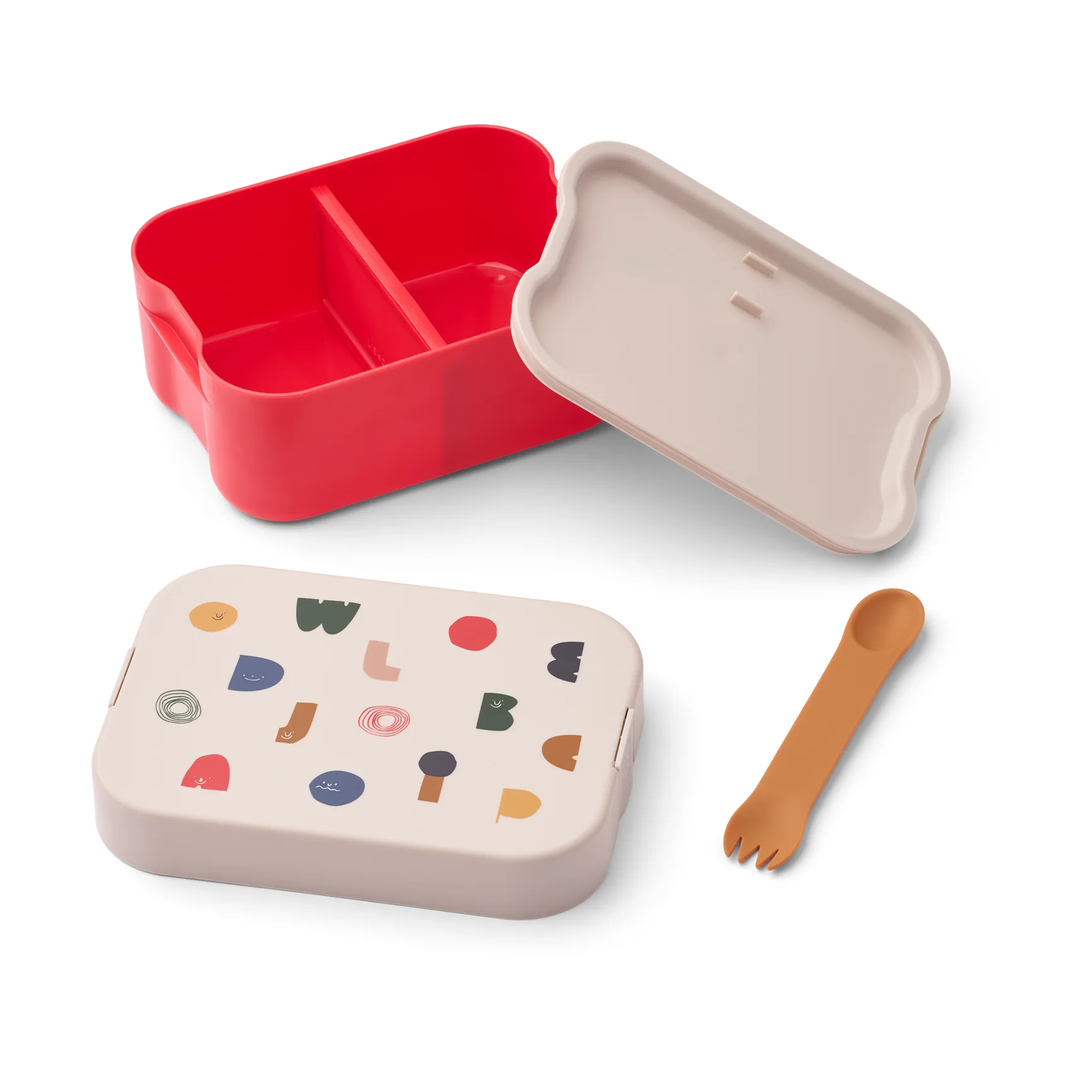 Chelsey printed lunchbox 套装 2件, 人物-沙色 Liewood