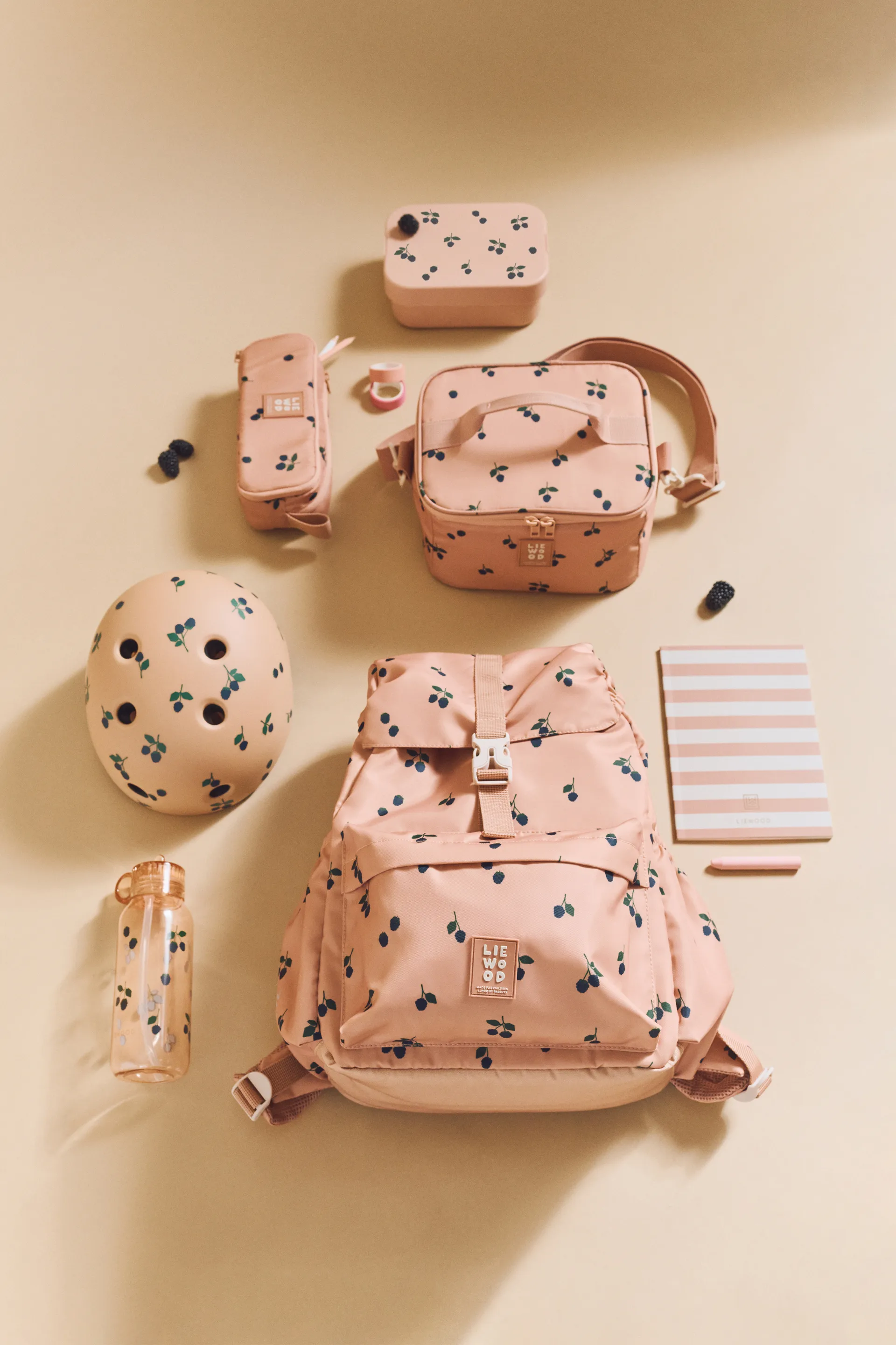Chelsey printed lunchbox 套装 2件, 浆果-浅托斯卡纳色 Liewood