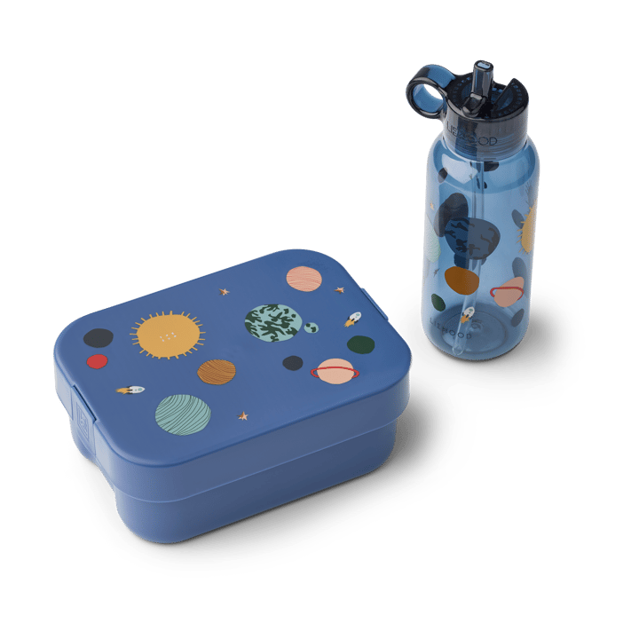 Chelsey printed lunchbox 套装 2件 - 宇宙-经典海军蓝 - Liewood