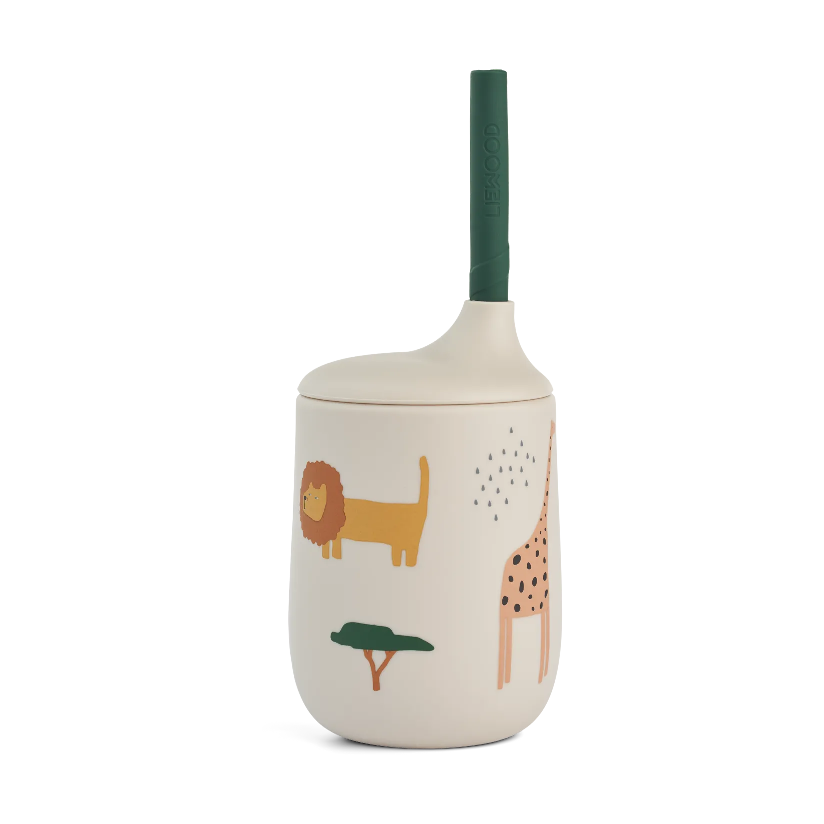 Ellis printed sippy 杯子含吸管 230ml, Safari sandy mix Liewood