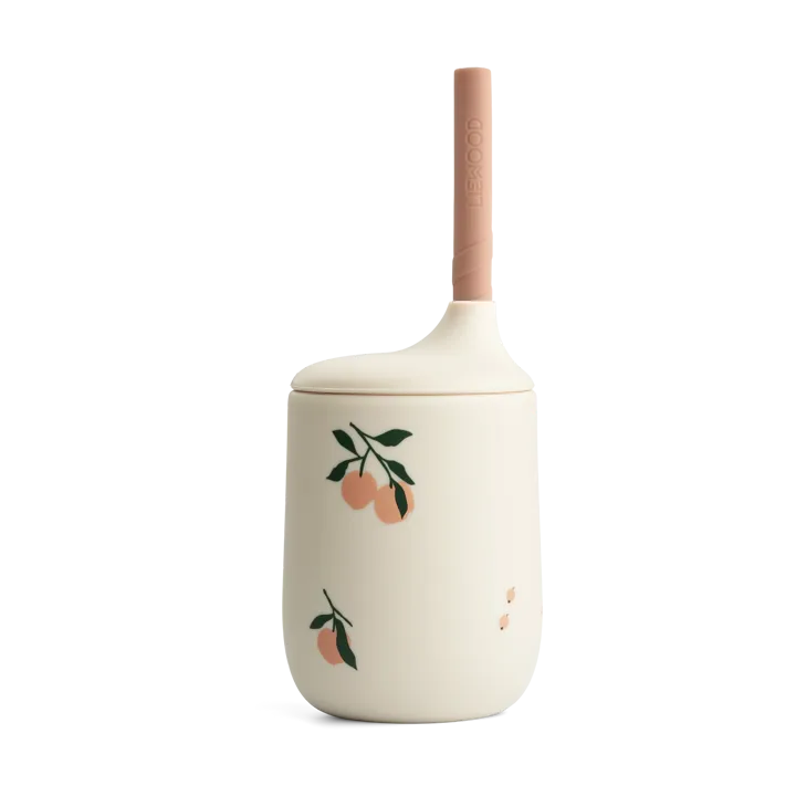 Ellis printed sippy 杯子含吸管 230ml - 桃色-Sea shell mix - Liewood