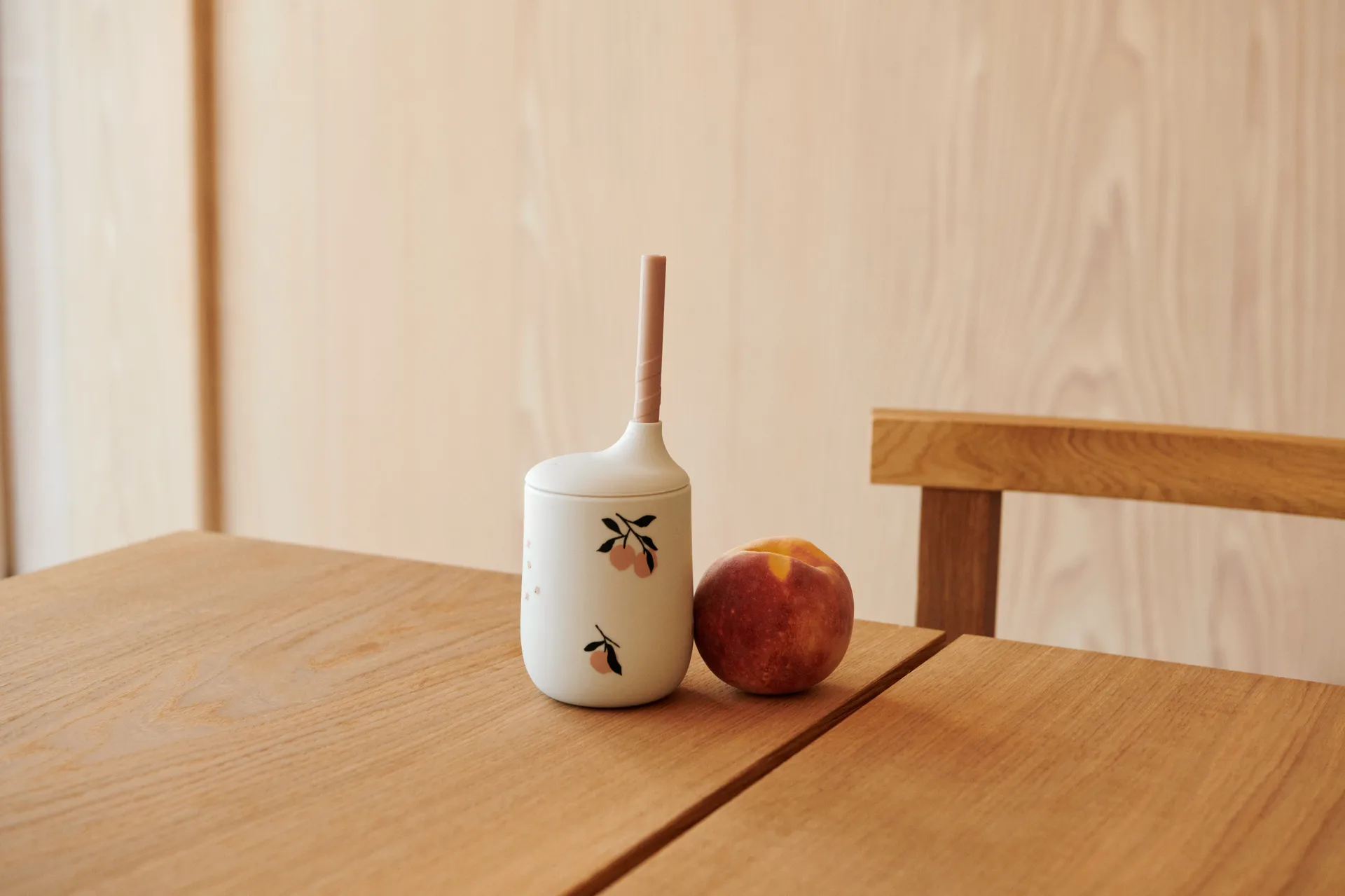 Ellis printed sippy 杯子含吸管 230ml, 桃色-Sea shell mix Liewood