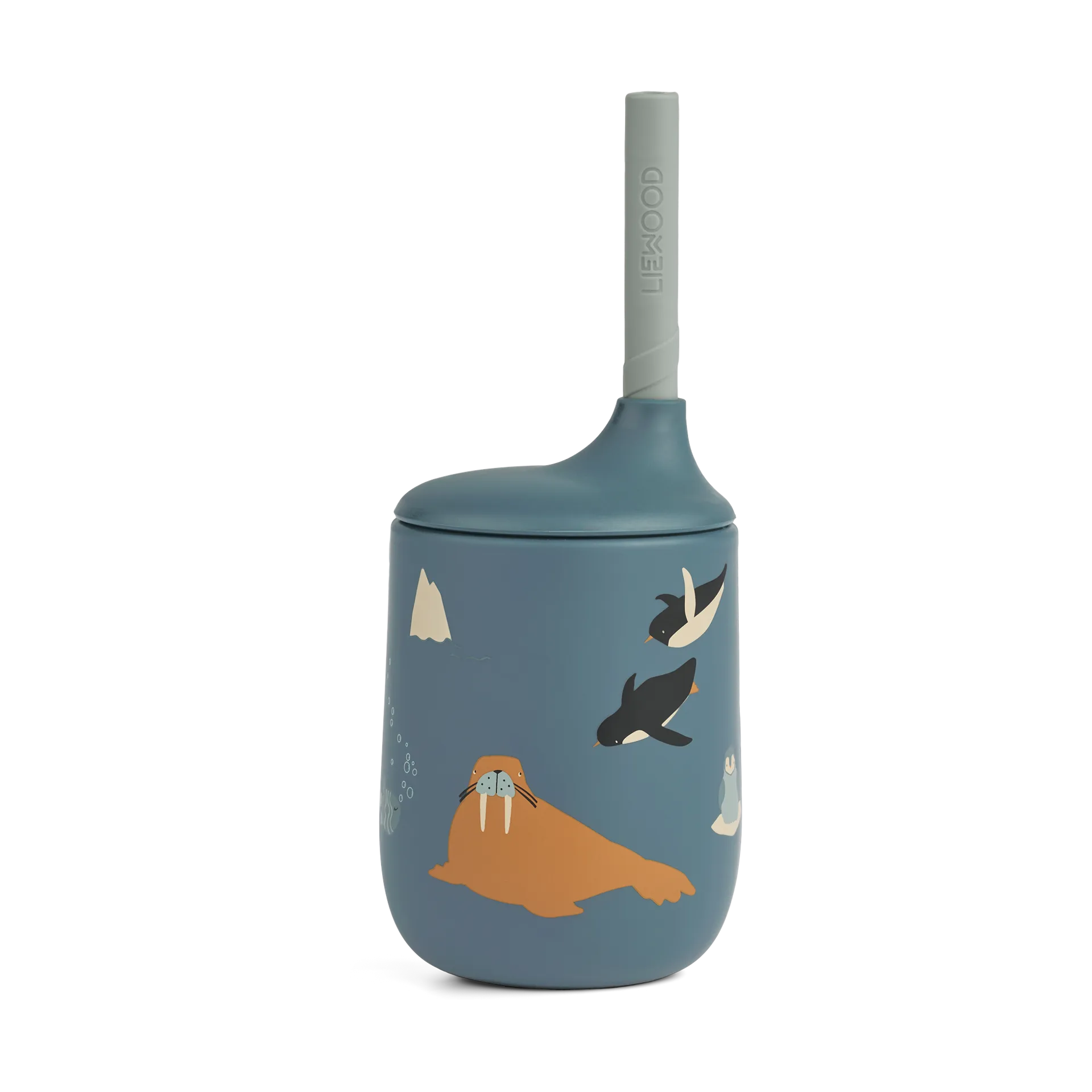 Ellis printed sippy 杯子含吸管 230ml, 北冰洋海景 Liewood