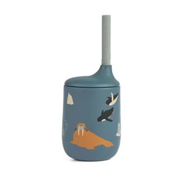 Ellis printed sippy 杯子含吸管 230ml - 北冰洋海景 - Liewood
