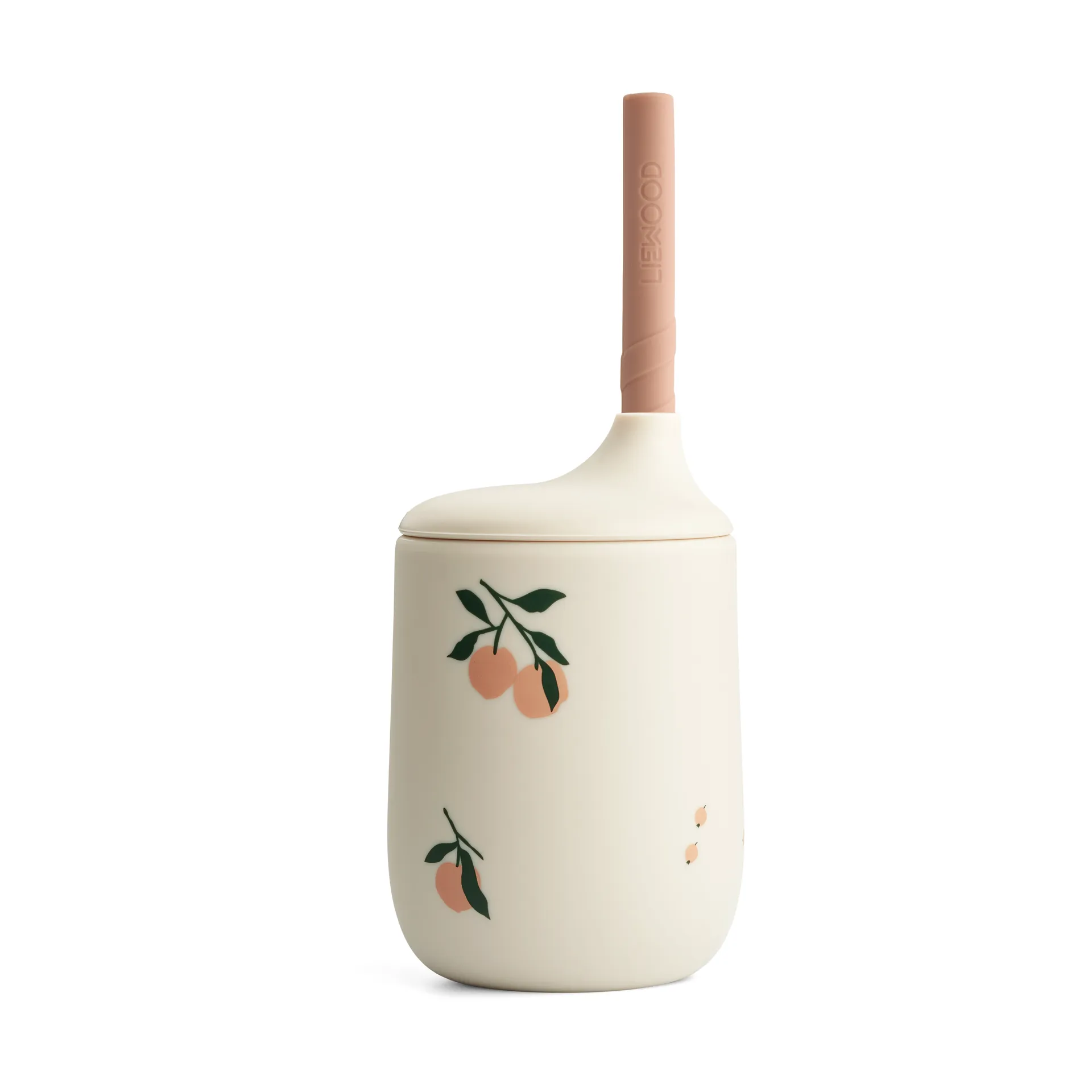 Ellis printed sippy 杯子 with 吸管 23 cl, 桃色-Sea shell mix Liewood