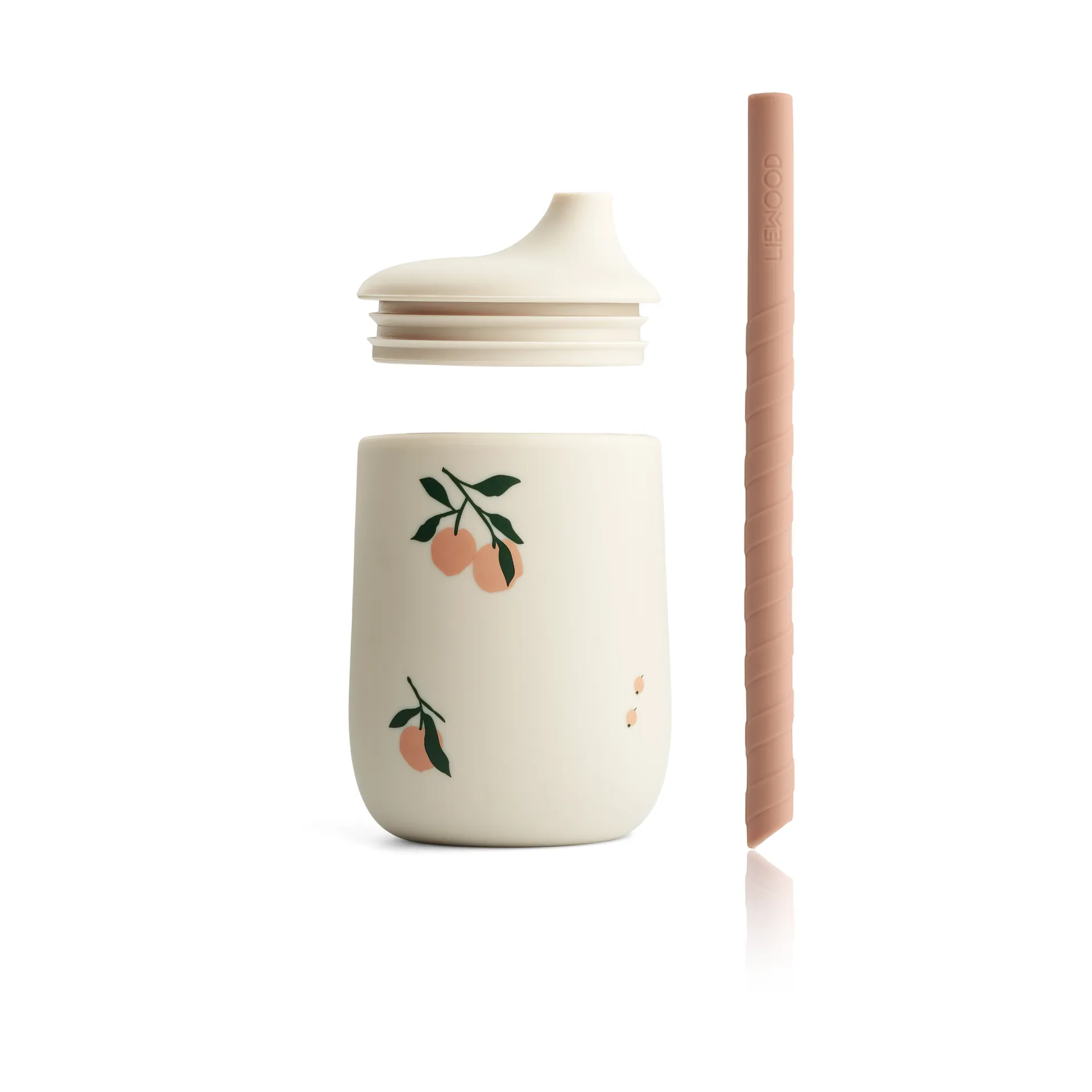 Ellis printed sippy 杯子 with 吸管 23 cl, 桃色-Sea shell mix Liewood