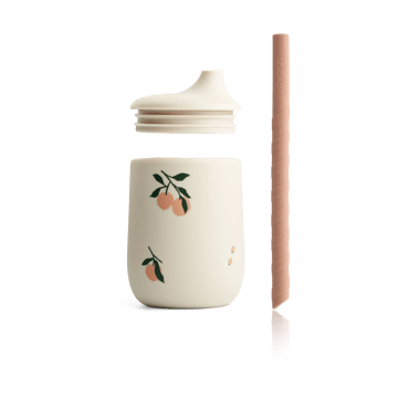 Ellis printed sippy 杯子 with 吸管 23 cl - 桃色-Sea shell mix - Liewood