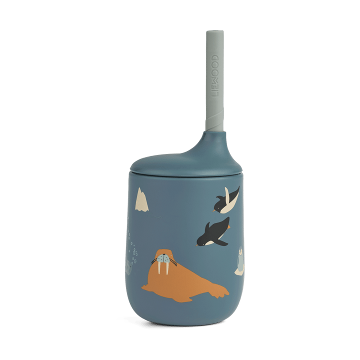 Ellis printed sippy 杯子 with 吸管 23 cl - 北冰洋海景 - Liewood