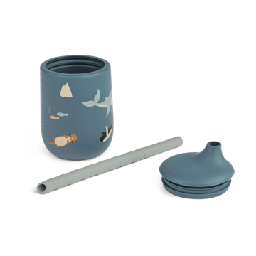 Ellis printed sippy 杯子 with 吸管 23 cl - 北冰洋海景 - Liewood