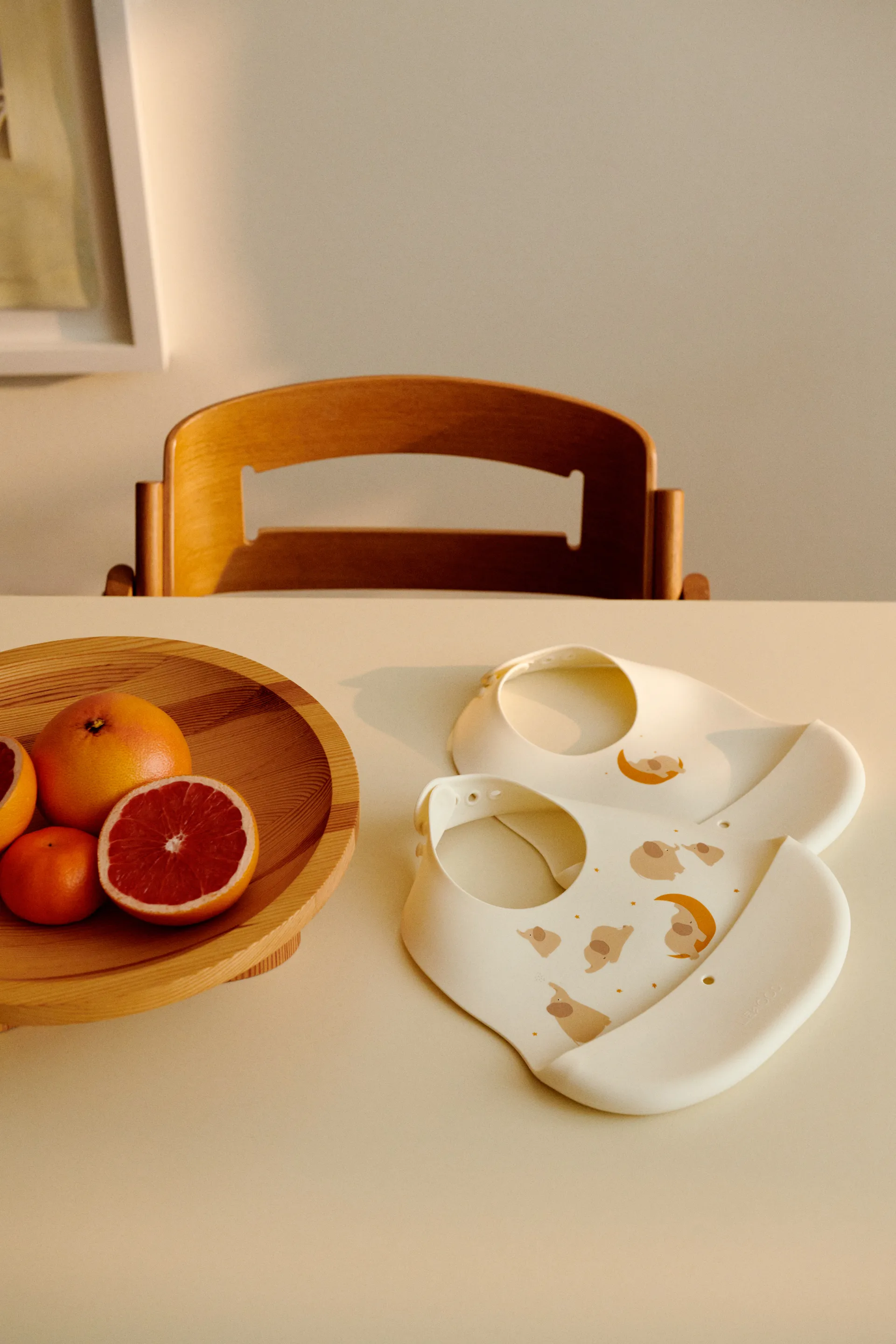 Ember printed bib 2件, 大象-奶油黄 Liewood