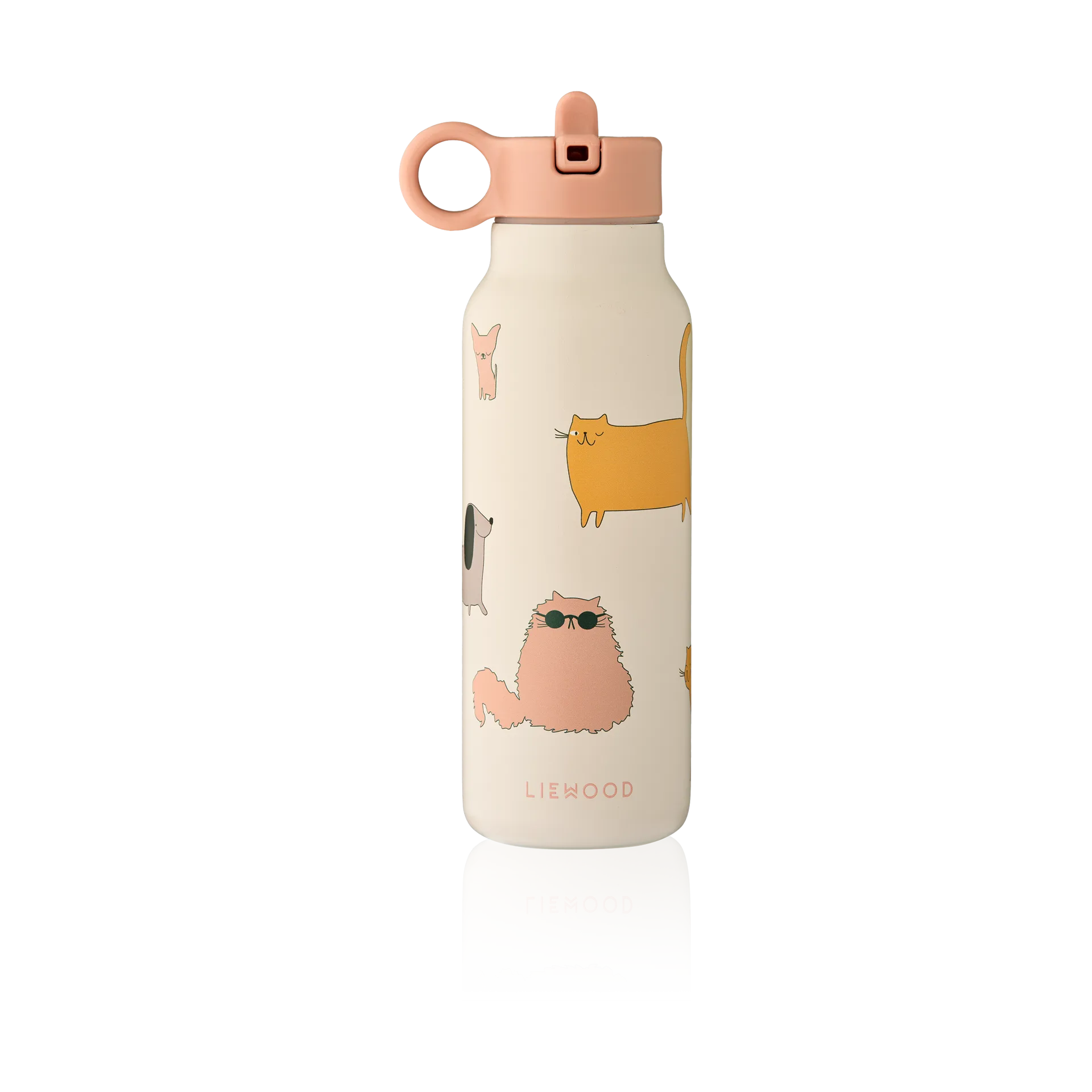 Falk 水瓶 350ml, 小猫和小狗-沙色 Liewood