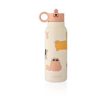 Falk 水瓶 350ml - 小猫和小狗-沙色 - Liewood