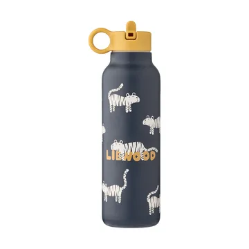 Falk北欧风格保温水壶500ml - 老虎图案_经典藏青色 - Liewood