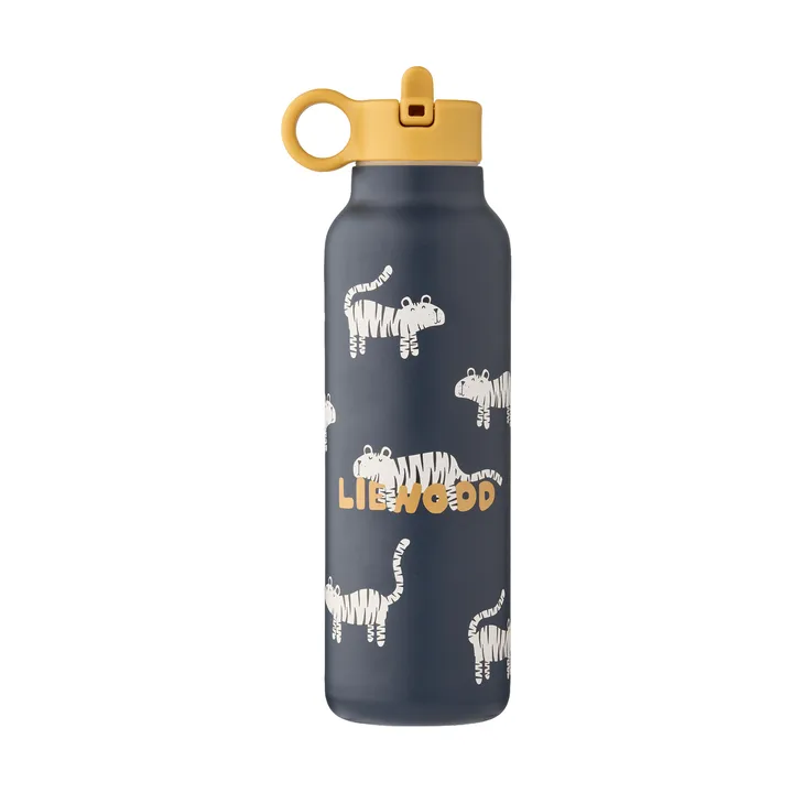 Falk北欧风格保温水壶500ml - 老虎图案_经典藏青色 - Liewood