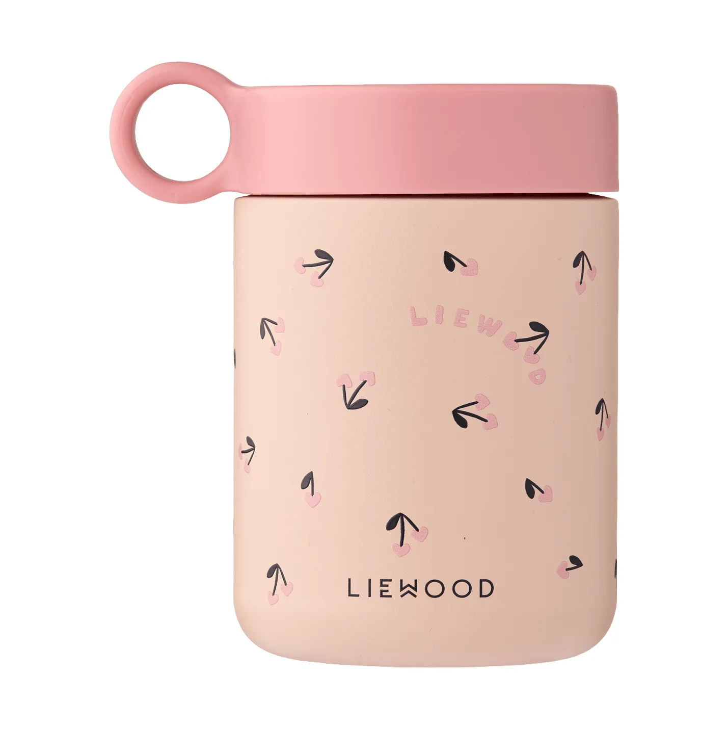 Kiani印花图案保温杯保温壶, Mini系列_樱桃心形_玫瑰色 Liewood