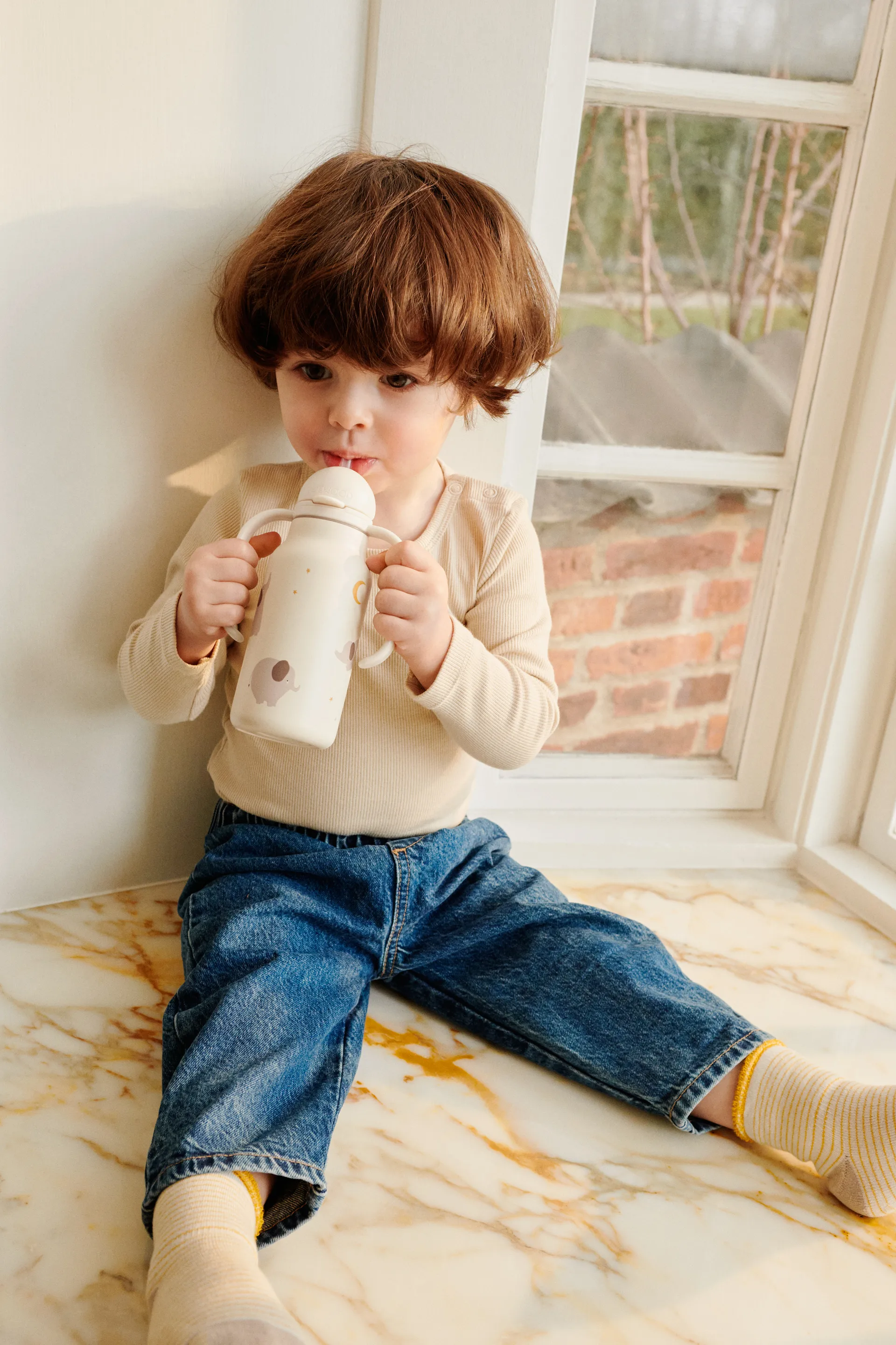 Kimmie 水瓶 25 cl, 大象-奶油黄 Liewood