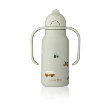 Kimmie 基米系列儿童水瓶25cl - 交通工具主题_鸽子蓝 - Liewood