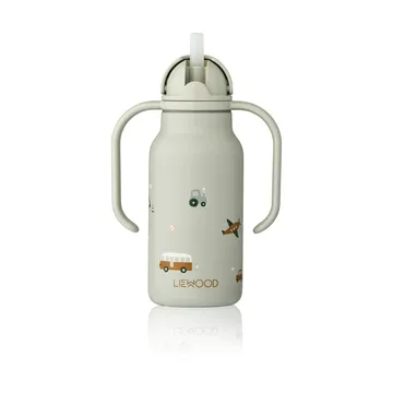 Kimmie 基米系列儿童水瓶25cl - 交通工具主题_鸽子蓝 - Liewood