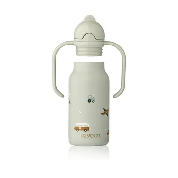Kimmie 基米系列儿童水瓶25cl - 交通工具主题_鸽子蓝 - Liewood